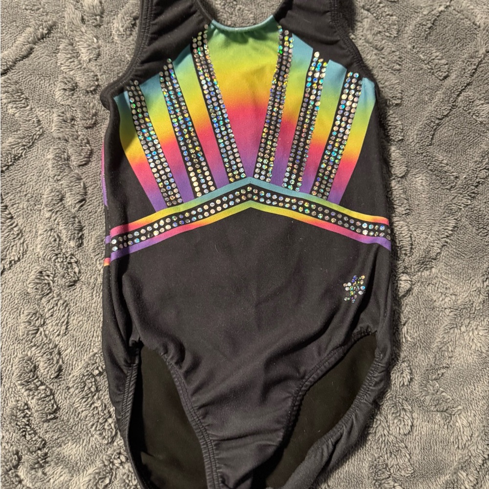 Colorful Rhinestone Gymnastics Leotard